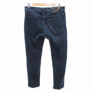 CORNELIANI デニムパンツ ジーンズ ストレート レザーパッチ ロールアップ W33 インディゴブルー /HO GY17