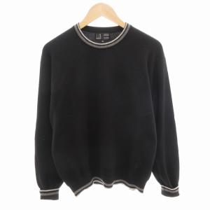 ニット セーター ライン ロールアップ カシミア100％ 長袖 42 黒 ブラック /HO GY17