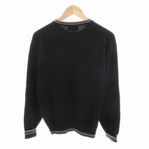 dunhill ニット セーター ライン ロールアップ カシミア100％ 長袖 42 黒 ブラック /HO GY17