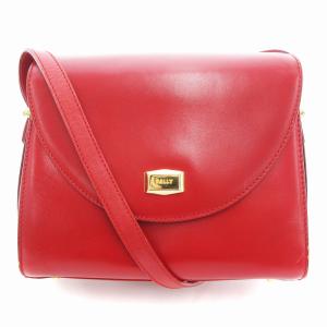 ショルダーバッグ レザー 革 ロゴプレート レッド 赤 /UO GY18