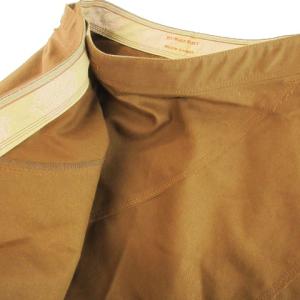 BURBERRY BLUE LABEL フレアスカート ラップ ミモレ ロング フリル サイドベルト カットオフ加工 コットン 38 M 茶 ブラウン