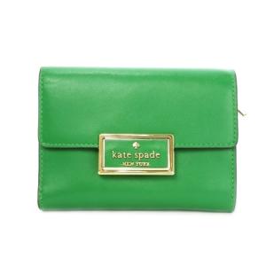 三つ折り財布 ウォレット 小銭入れあり レザー ロゴ 緑 グリーン /MN3 GY18