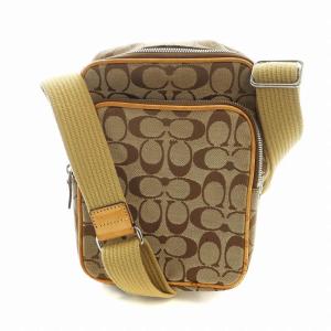 ショルダーバッグ 斜め掛け キャンバス レザー ロゴ 茶 ブラウン 4270 GY18 /MQ