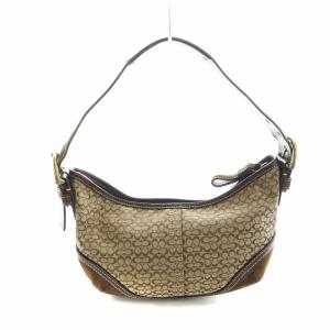 COACH ハンドバッグ ミニシグネチャー キャンバス レザー スエード 茶 ブラウン 6351 GY18 /MQ