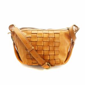 アーロ ショルダーバッグ 斜め掛け レザー 編み込み 茶 ブラウン 1601081 GY18 /MQ