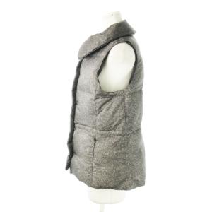 Theory ダウンベスト 襟付き ナイロン 比翼 ファブリックテクスチャプリント S グレー /CK27 GY18