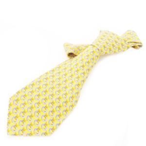 ネクタイ レギュラー シルク 絹 リング柄 総柄 黄 イエロー /CK27 GY18