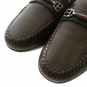 BALLY CROFT-U/22 ローファー モカシン レザー ラウンドトゥ シルバー金具 US6 24cm 茶色