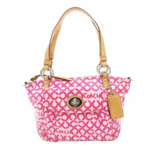 2way ハンドバッグ ショルダー シグネチャー PVC レザー ピンク 13141 /HO