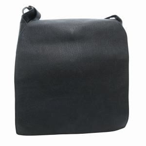 ショルダーバッグ 斜め掛け レザー 革 フラップ ダック地 ネイビー 紺 /FF