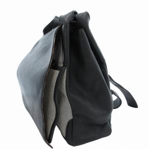 Aquascutum ショルダーバッグ 斜め掛け レザー 革 フラップ ダック地 ネイビー 紺 /FF