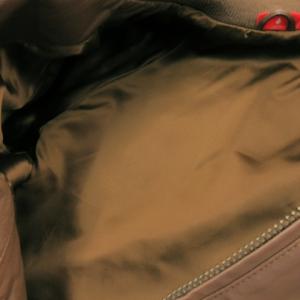 PUMA レザーブルゾン ジャンパー ジップアップ レザー 豚革 リブ切替 ロゴ パンチング S 茶 ブラウン /CK5