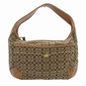 ハンドバッグ ワンショルダー キャンバス レザー 革 シグネチャー ベージュ 10772 /FF