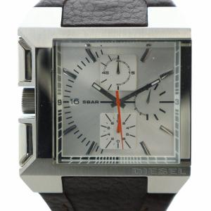 腕時計 ウォッチ クォーツ レザー クロノグラフ カレンダー付き シルバー文字盤 シルバー色 茶 ブラウン