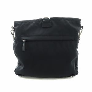 Agnes b. VOYAGE ショルダーバッグ 斜め掛け ロゴ レザー ナイロン 黒 ブラック GY18 /MQ