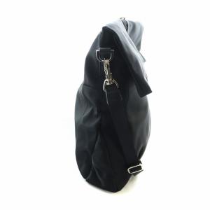 Agnes b. VOYAGE ショルダーバッグ 斜め掛け ロゴ レザー ナイロン 黒 ブラック GY18 /MQ