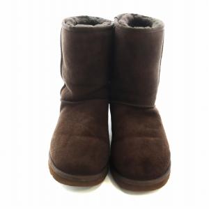 UGG australia クラシック ショート ムートンブーツ スエード ロゴ ボア US10 28cm 茶 ブラウン F23114E