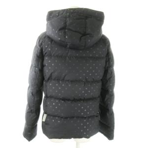 FRED PERRY ダウンジャケット ダブルジップ フーディー ドット ロゴ刺繍 M 紺 ネイビー /AO20 GY18