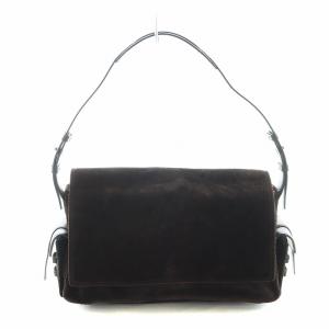 ワンショルダーバッグ ハンド スエード レザー 4Gロゴ 茶 ブラウン GY18 /MQ