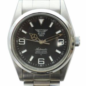 腕時計 ウォッチ 自動巻き ロゴ 黒文字盤 シルバー色 FK-979-E GY11 /MQ