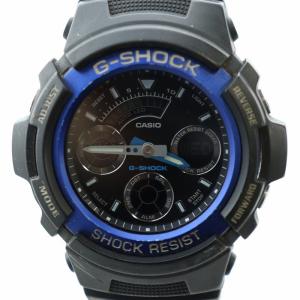 腕時計 ウォッチ クォーツ ロゴ 黒文字盤 カレンダー付き 黒 ブラック AW-591 GY11 /MQ