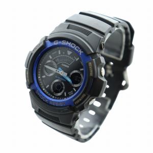 CASIO G-SHOCK 腕時計 ウォッチ クォーツ ロゴ 黒文字盤 カレンダー付き 黒 ブラック AW-591 GY11 /MQ