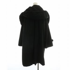 Max Mara RAINWEAR レインウェア ロング コート アウター フード フーデッド ボタンレス 42 L 黒