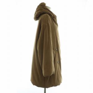 Max Mara 白タグ ロング コート ショールカラー フード 中綿 アウター 40 M 茶 ブラウン /XZ GY18