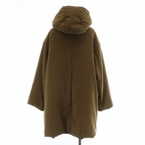 Max Mara 白タグ ロング コート ショールカラー フード 中綿 アウター 40 M 茶 ブラウン /XZ GY18