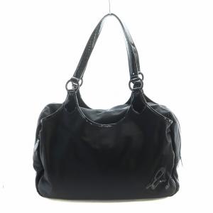 トートバッグ ハンド ナイロン エナメル ロゴ 黒 ブラック GY11 /MQ