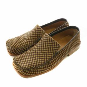 ダミエ ローファー ハラコ 7 ブラウン