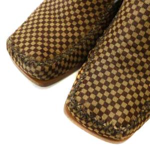 LOUIS VUITTON ダミエ ローファー ハラコ 7 ブラウン