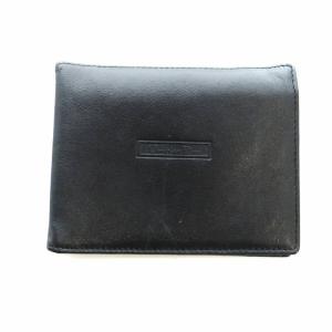 二つ折り財布 ウォレット レザー ロゴ 黒 ブラック GY18 /MQ OH