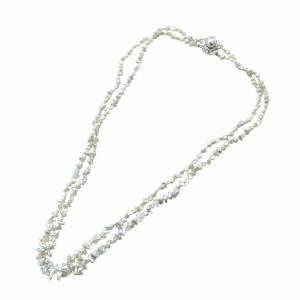 ノーブランド品 ネックレス アクセサリー Silver925 バロックパール 2連 シルバー色 GY11