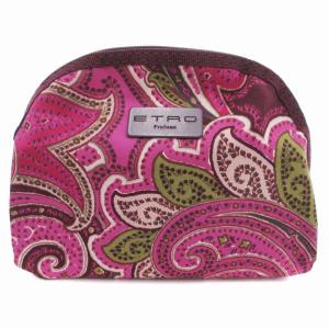 ポーチ ペイズリー柄 ロゴ 総柄 ピンク /JS GY11