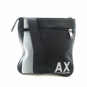 ショルダーバッグ 斜め掛け レザー シボ革 ストライプ ロゴ 黒 ブラック GY11 /MQ