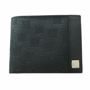 二つ折り財布 レザー ロゴ エンボス加工 総柄 箱付き 黒 ブラック OG3070A /MW GY11