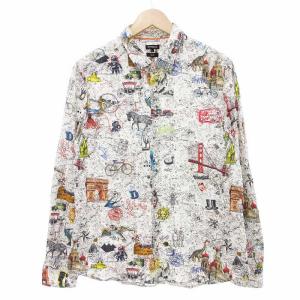 シャツ 長袖 プリント 総柄 L 19WMCW46 /JS GY18