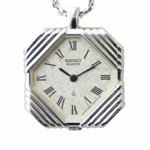 2320-0930 ペンダントウォッチ 腕時計 クォーツ 白文字盤 ローマン スクエア GP シルバー色
