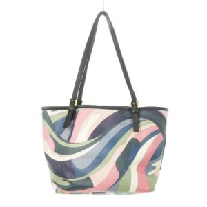 Emilio Pucci トートバッグ ハンドバッグ 肩掛け PVCレザー プッチ柄 総柄 マルチカラー /AH17 GY18