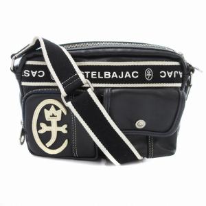 ショルダーバッグ レザー ロゴ 黒 ブラック /JS GY18