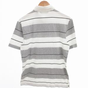 POLO GOLF RALPH LAUREN タグ付き ポロシャツ 半袖 ボーダー柄 M 白 ホワイト グレー 黒 ブラック /OU GY18