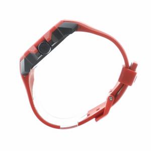 NIXON 腕時計 ウォッチ クォーツ 白文字盤 ロゴ ラバーベルト 赤 レッド GY18 /MQ