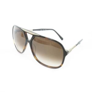 サングラス セルフレーム ティアドロップ ダブルブリッジ デミ柄 べっ甲柄 ロゴ 140 6313 茶