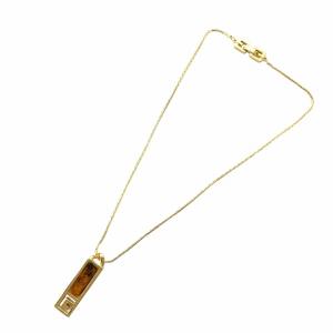 GIVENCHY ヴィンテージ ネックレス アクセサリー ペンダント マーブル ロゴ 刻印 ゴールドカラー 金色 GY18