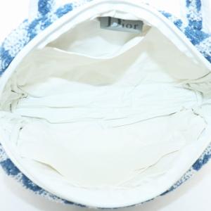 Christian Dior トロッター ミニ ハンド バッグ パイル ブルー ホワイト