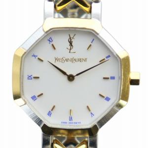 オクタゴン 腕時計 ウォッチ クォーツ 白文字盤 ロゴ ローマン ゴールド色 シルバー色 2200-226313