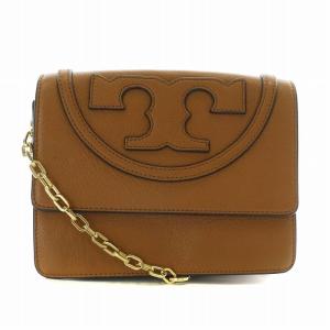 ショルダーバッグ レザー チェーン マグネット ロゴ 茶色 ブラウン /XZ GY18