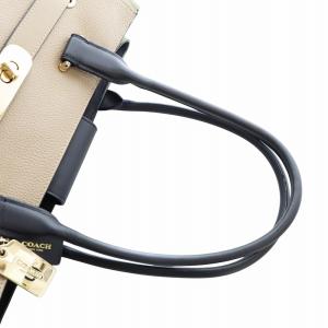 COACH スワッガー トートバッグ ハンド レザー シボ革 ロゴ ベージュ カーキ 36514 GY18 /MQ