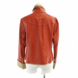 BALMAIN レザージャケット 長袖 シングル スタンドカラー 羊革 金ボタン 11 L 赤 レッド GY18 /MQ